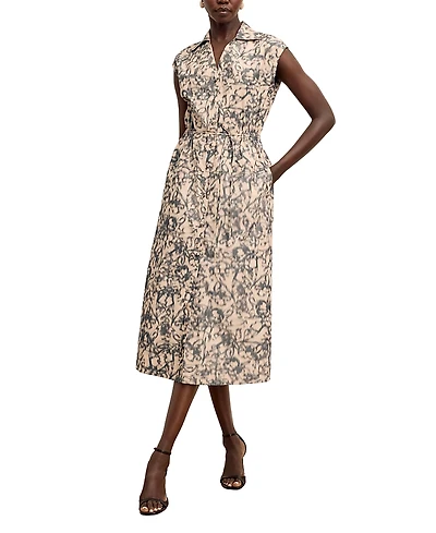 M. m.LaFleur Cira Women's Warped Floral Shirt Dress