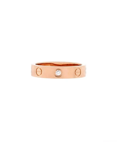 Love Wedding Band 1 Diamond Ring 18K Rose Gold with Diamond