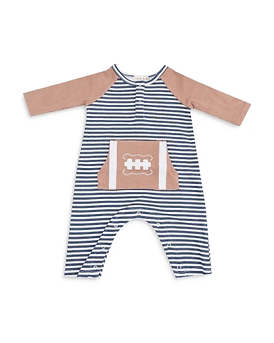 Angel Dear Boys' Football Stripes Henley Romper - Baby