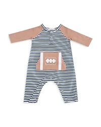 Angel Dear Boys' Football Stripes Henley Romper - Baby