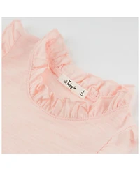 Girls' Rebekah Ruffle Pale Pink Slub Tank - Baby
