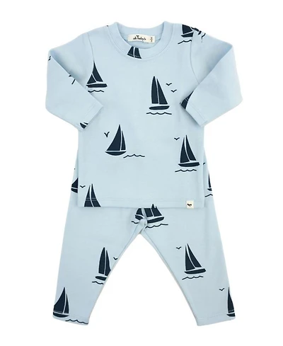 Boys' Denim Sailboat Print 2-Piece Set - Baby