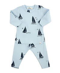 oh baby! Boys' Denim Sailboat Print 2-Piece Set - Baby