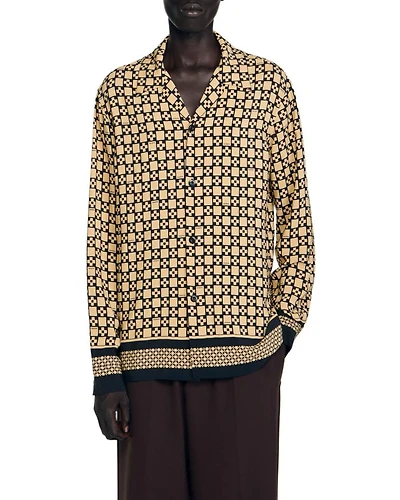 Printed Loose Fit Button Shirt