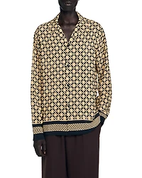 Sandro Printed Loose Fit Button Shirt