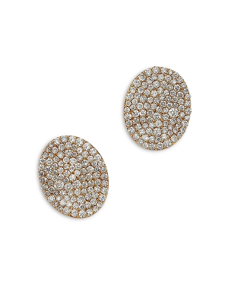 Bloomingdale's Fine Collection Pave Diamond Disc Stud Earrings