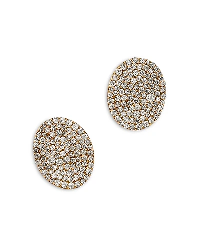 Bloomingdale's Fine Collection Pave Diamond Disc Stud Earrings