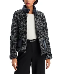Herno Tweed Short Puffer Jacket