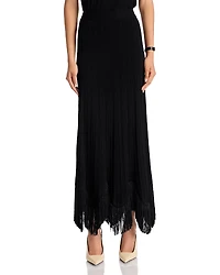 Misook x Lani Lynn Fringe Hem Ribbed Knit Maxi Skirt