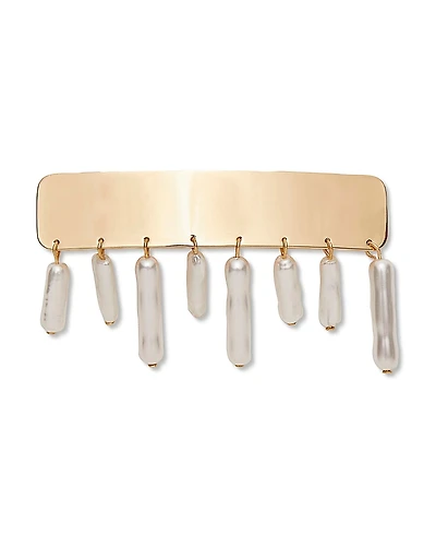 Lele Sadoughi Dangling Faux Pearl Barrette