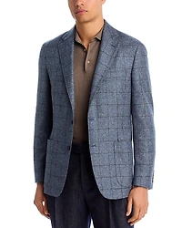 Vince Melange Windowpane Unstructured Slim Fit Sport Coat