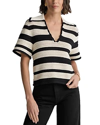 St. John Pointelle Stripe Sweater