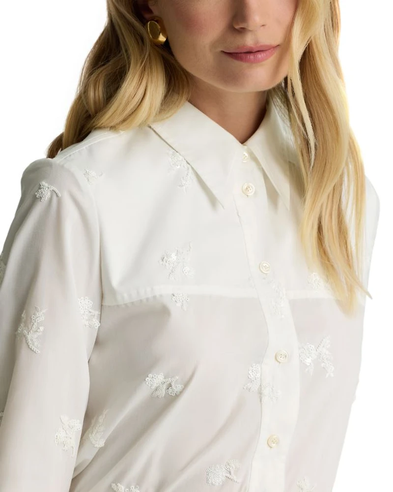Floral Sequin Embroidered Top