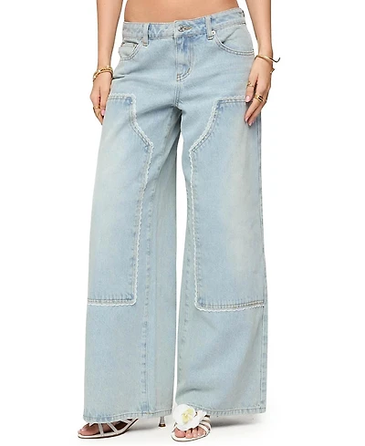 Edikted Teela Lacey Low Rise Carpenter Jeans