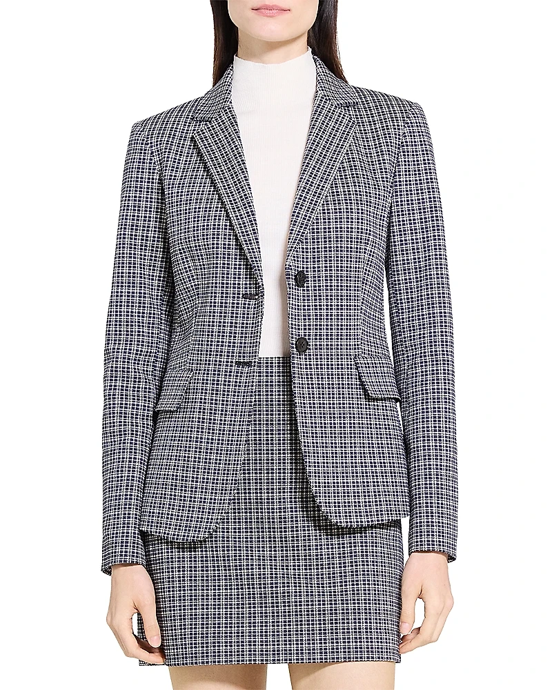 Theory Carissa Plaid Blazer