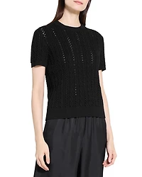 Cable Knit Short Sleeve Sweater