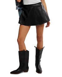 Free People Paradise Found Faux Leather Skort
