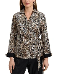 Foxcroft Salina Animal Print Blouse