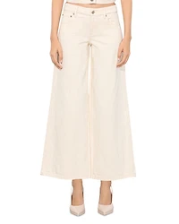 Amazing Low Rise Cropped Wide Leg Jeans Natural