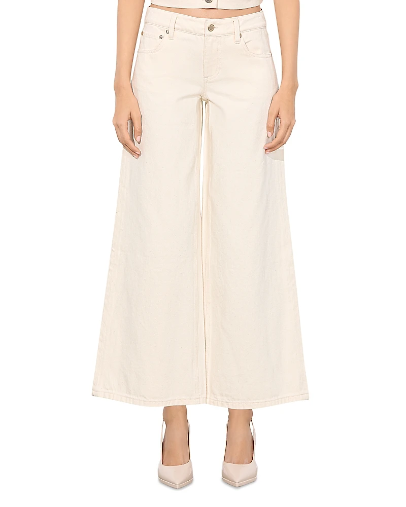 Alice and Olivia Amazing Low Rise Cropped Wide Leg Jeans