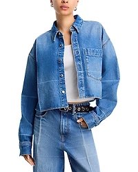 alexanderwang. t Cropped Denim Button Down Jacket