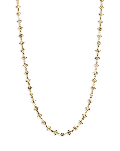 Roberto Coin 18K Yellow Gold Diamond Principessa Flower Necklace, 17