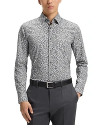 Boss Hank Slim Fit Printed Button-Front Shirt