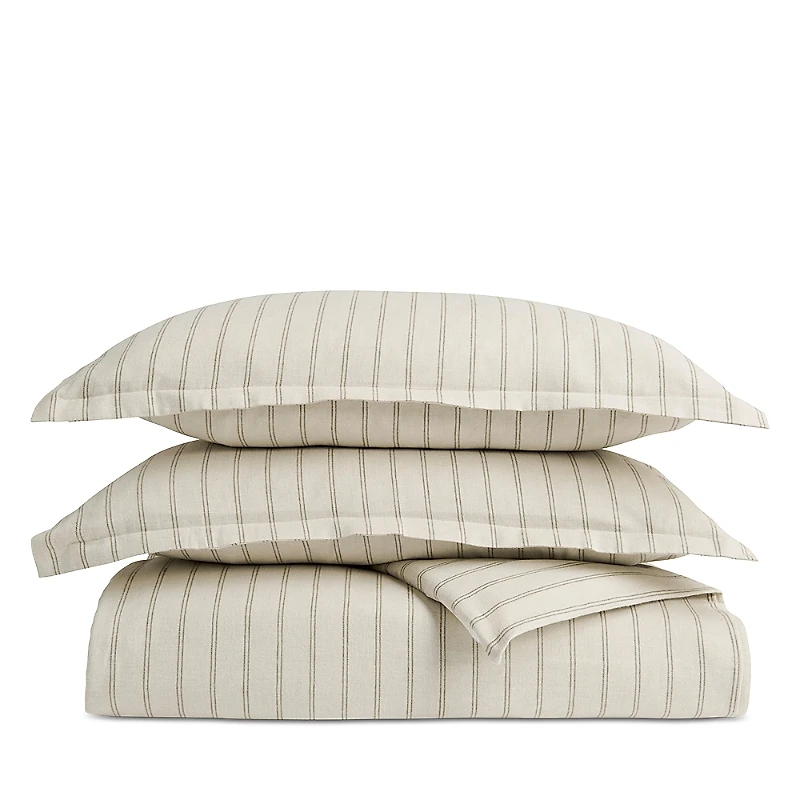 Christy Flannel Marl Stripe Duvet Cover Set