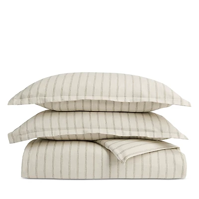 Christy Flannel Marl Stripe Duvet Cover Set