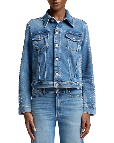 7 For All Mankind Adi Embellished Jean Trucker Jacket