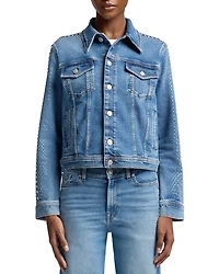 7 For All Mankind Adi Embellished Jean Trucker Jacket