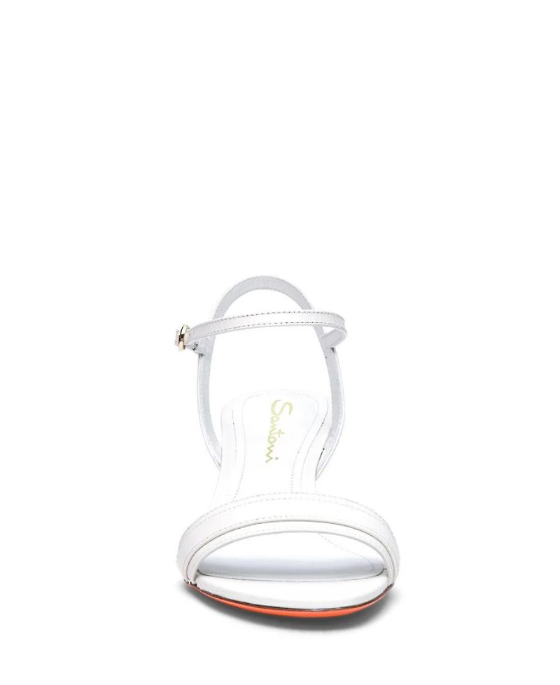 Women's Leather Mid-heel Sandal