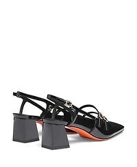 Women's Patent Leather Mid-Heel Slingback