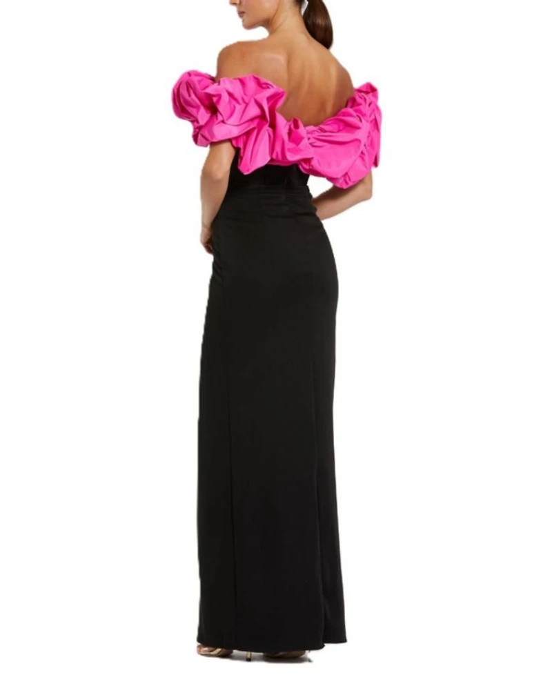 Crepe & Faille Off The Shoulder Gown