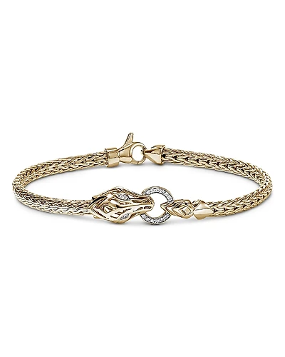 John Hardy 14K Yellow Gold Diamond Naga Bracelet, 0.07 tcw