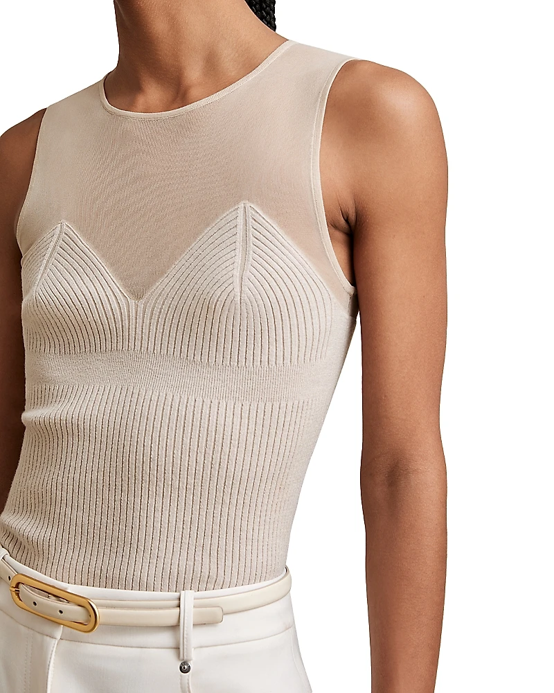 Reiss Darcey Mesh Sweetheart Vest Top