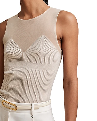 Reiss Darcey Mesh Sweetheart Vest Top