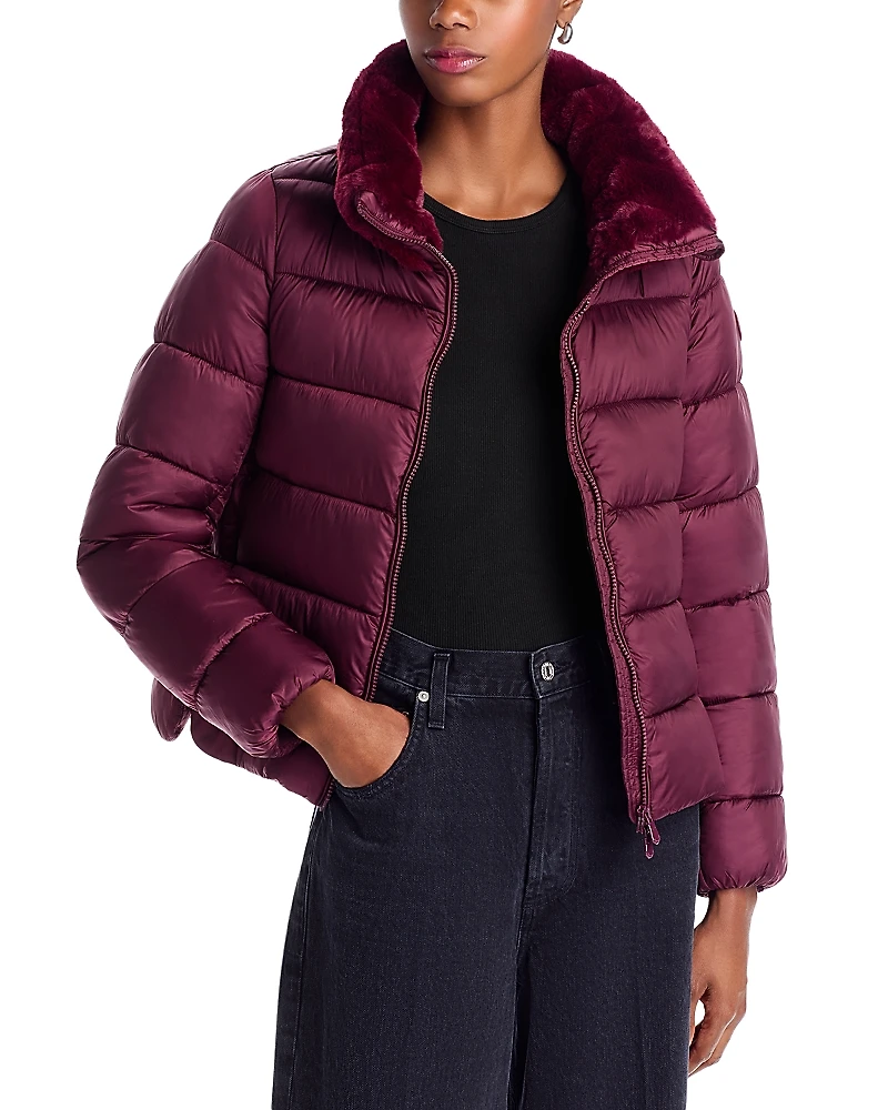 Save The Duck Mei Faux Fur Trim Quilted Jacket