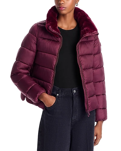 Save The Duck Mei Faux Fur Trim Quilted Jacket
