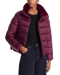 Save The Duck Mei Faux Fur Trim Quilted Jacket