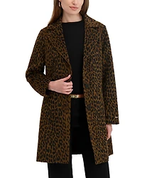 Tahari Lina Leopard Print Coat