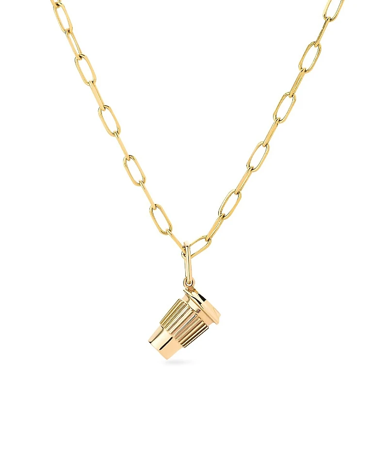 Ana Luisa Solid Gold Coffee Charm Necklace