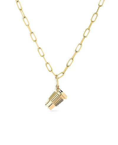 Ana Luisa Solid Gold Coffee Charm Necklace