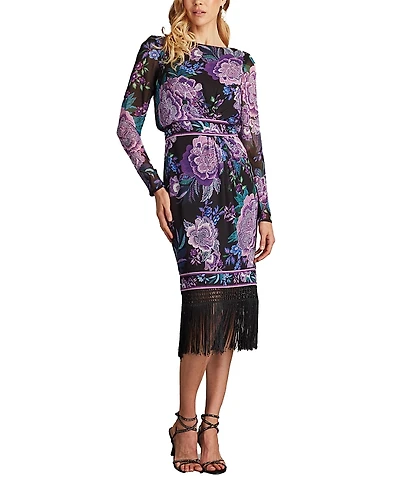 Tadashi Shoji Akilah Floral Blouson Midi Dress