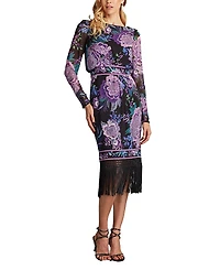 Tadashi Shoji Akilah Floral Blouson Midi Dress