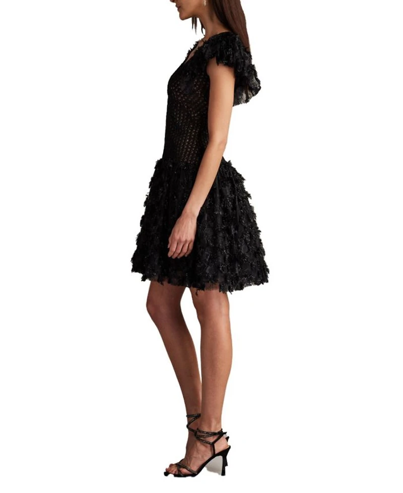Minx Flower Embellished Mini Dress