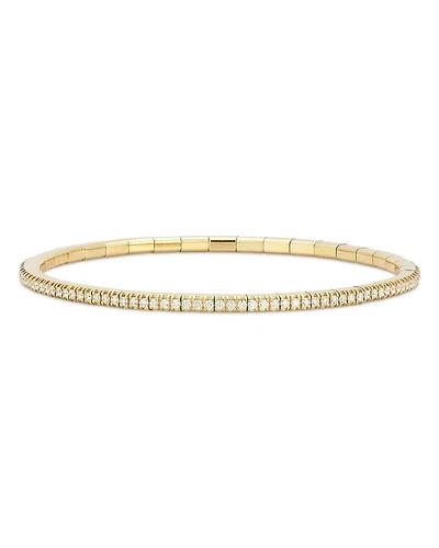 18K Yellow Gold Extensible by Demeglio Diamond Tennis Stretch Bracelet