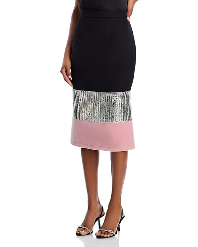 Aqua x Angelica Hicks Sequin Pencil Skirt - Exclusive