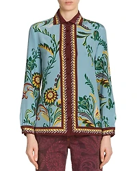 Etro Silk Printed Button Front Blouse