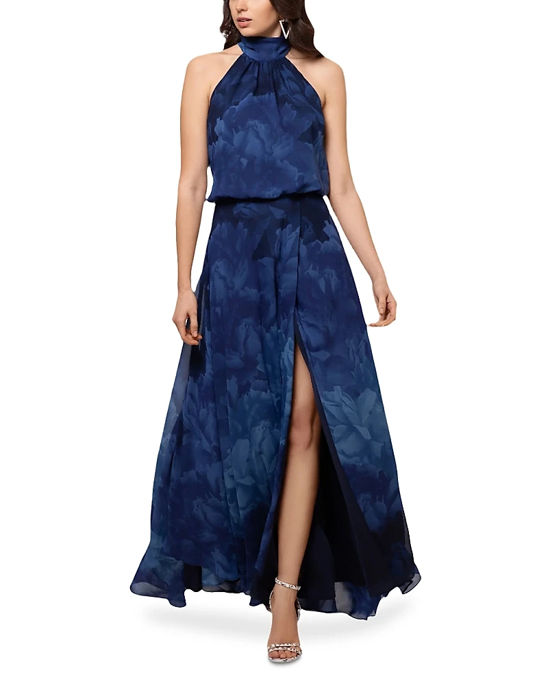 Aqua Chiffon Maxi Dress - Exclusive